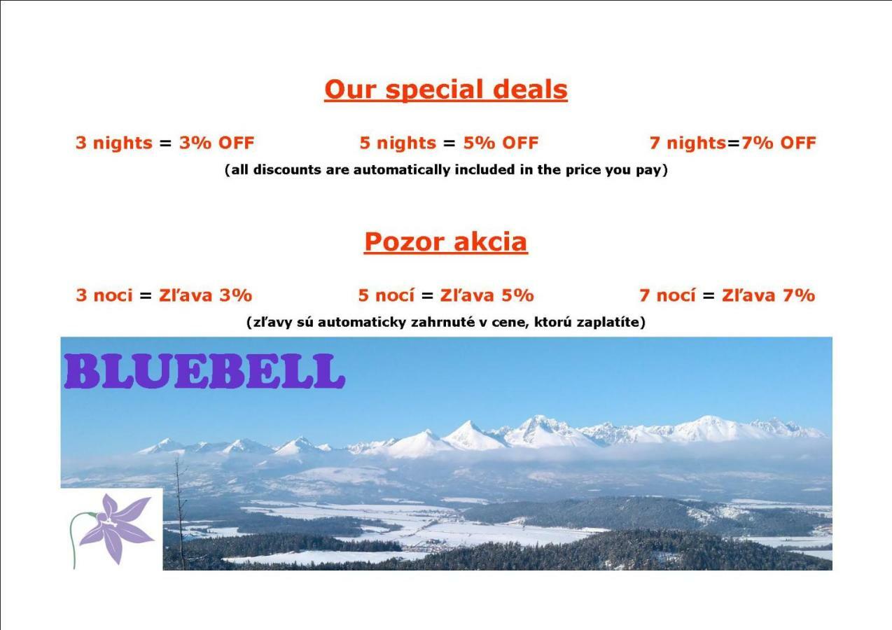 Bluebell Daire Mengusovce Dış mekan fotoğraf